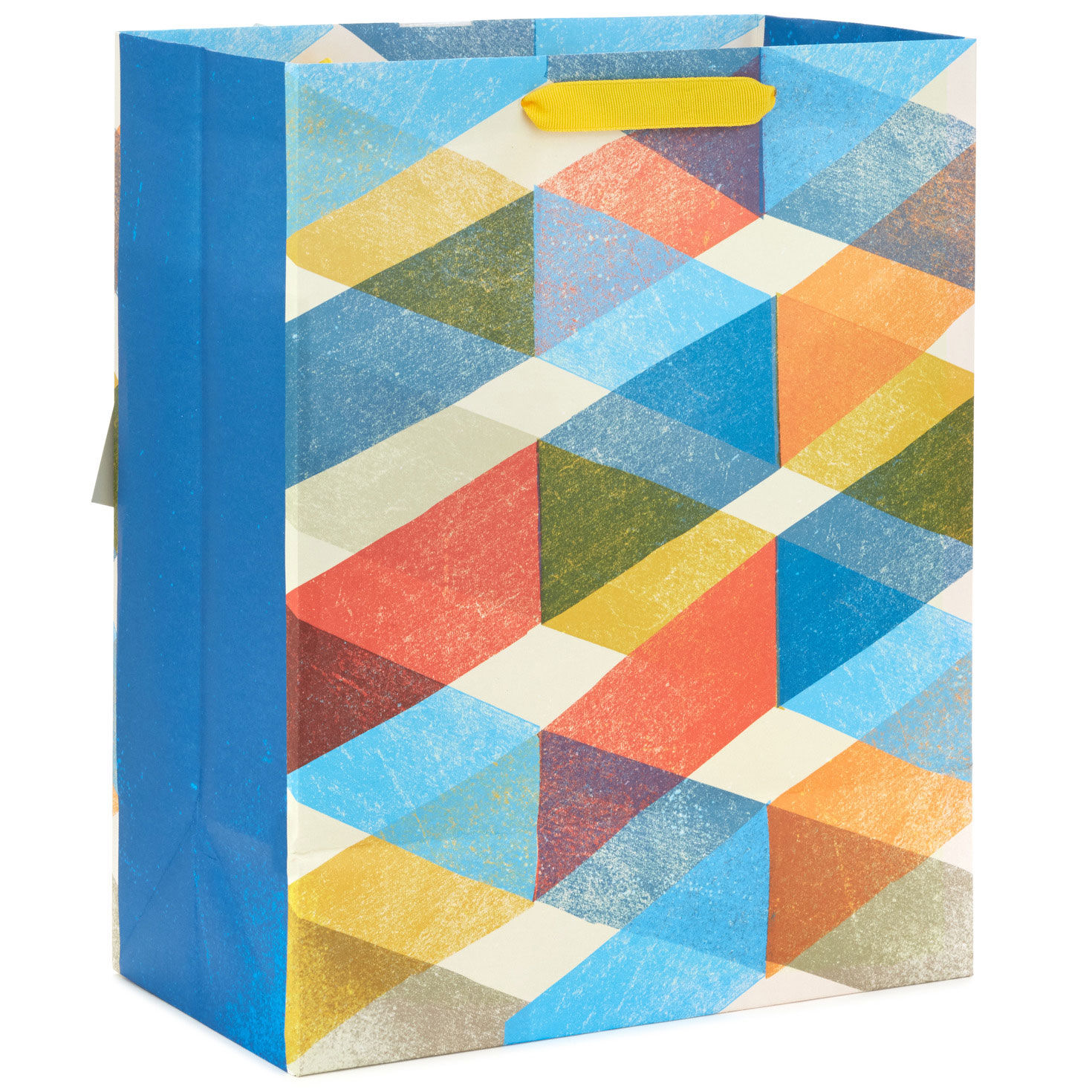 Multicolor Plaid Large Father's Day Gift Bag  image number 6