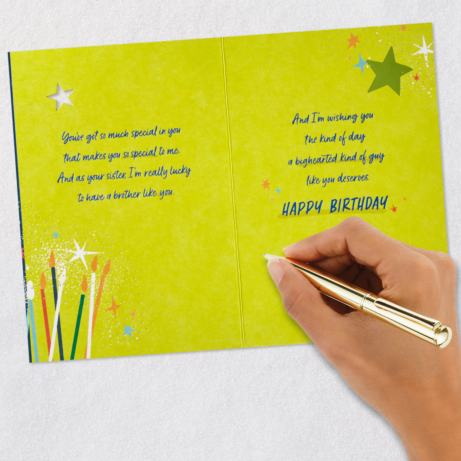 Wishes for a Bighearted Brother Birthday Card from Sister, , large image number 7