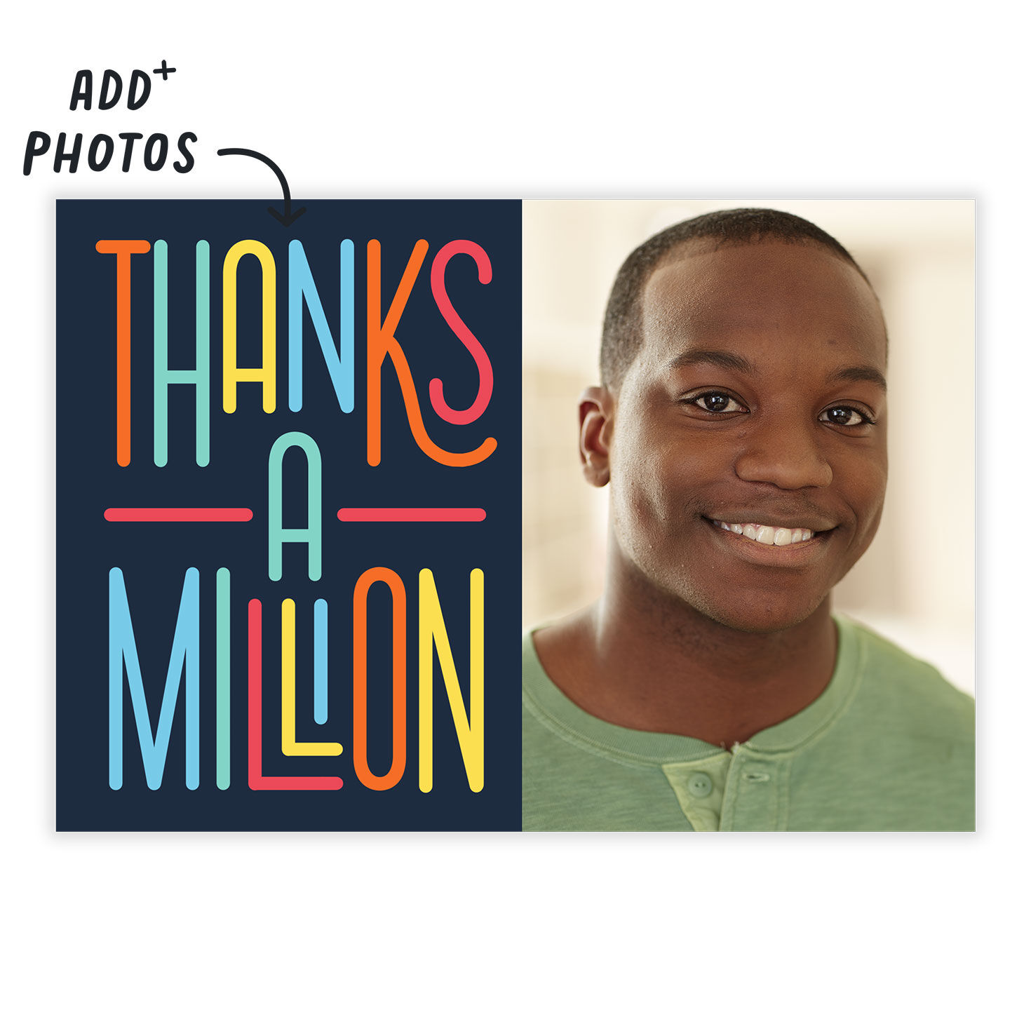 Personalized Colorful Lettering Thank-You Photo Card  image number 2