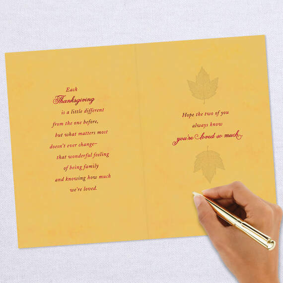 Parents Like You Are a Blessing Fall Leaves Thanksgiving Card, , large image number 6