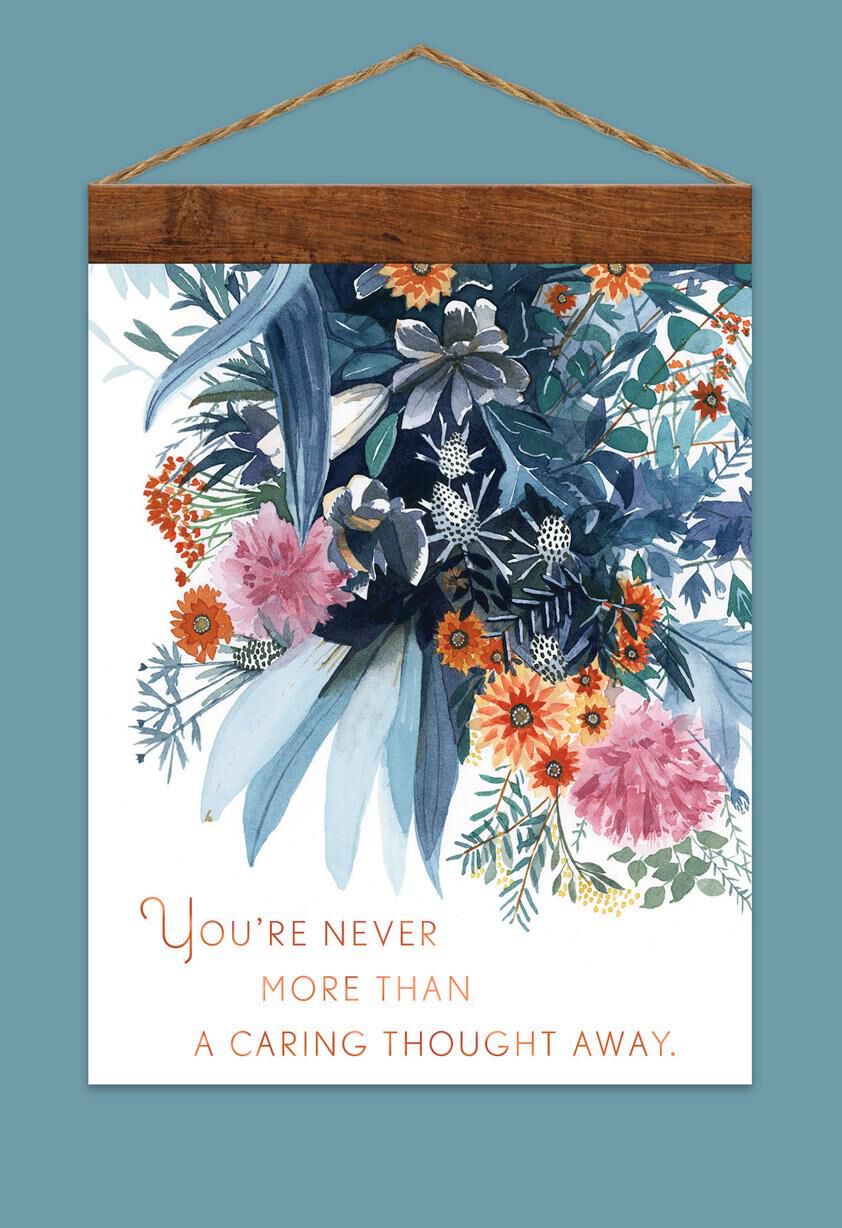Flower Bouquet Caring Thoughts Encouragement Card