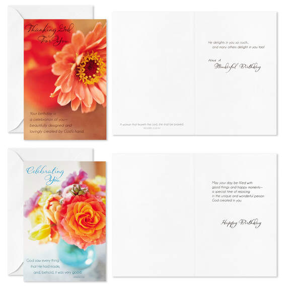 Beautiful Blossoms Religious Boxed Birthday Cards Assortment, Pack of 12, , large image number 3