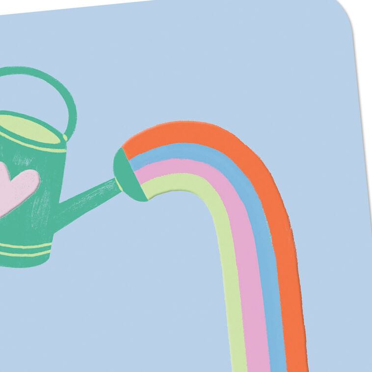 Watering Can With Rainbow Blank Card Card Front Detail image number 3