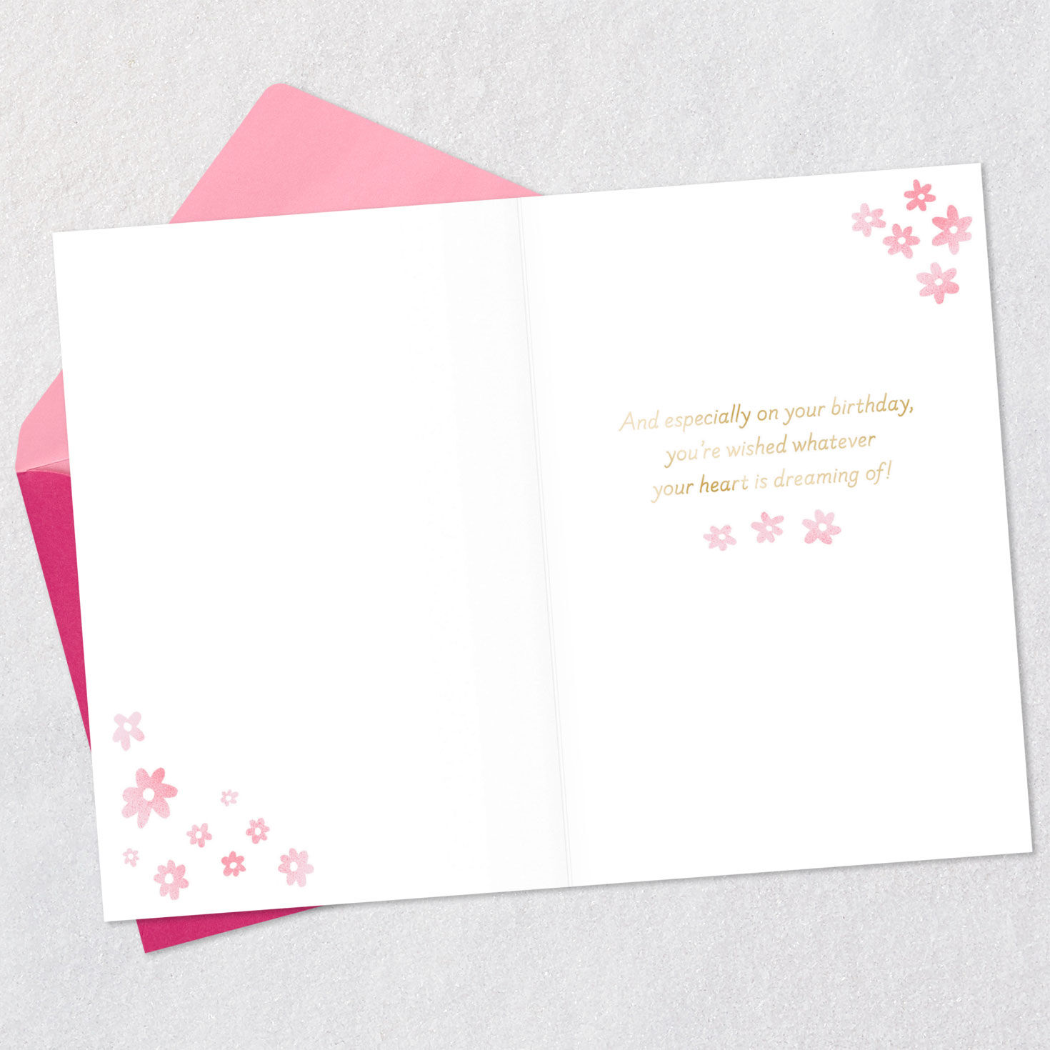 Cupcake and Flowers Granddaughter Birthday Card Open card with envelope image number 3
