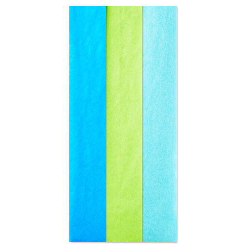 Blue, Green, Aqua 3-Pack Tissue Paper, 12 sheets, 
