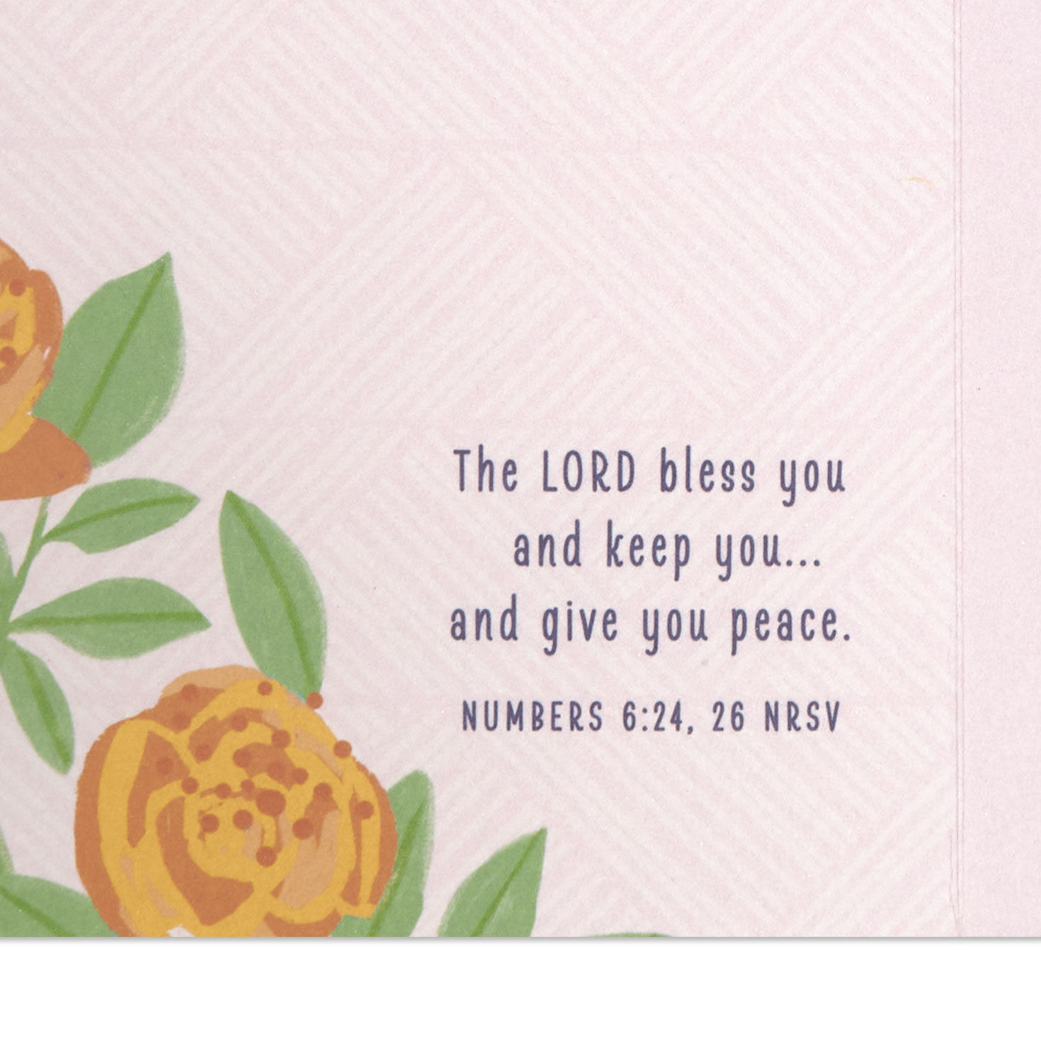 Orange Flowers on Pink Christian Birthday Card scripture image number 3