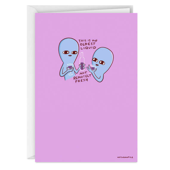 Strange Planet Lifting a Beverage for You Funny Card