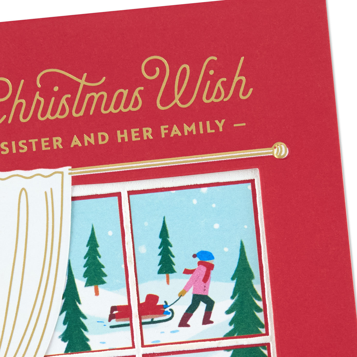Winter Window Christmas Card for Sister and Family Card Front Detail image number 6