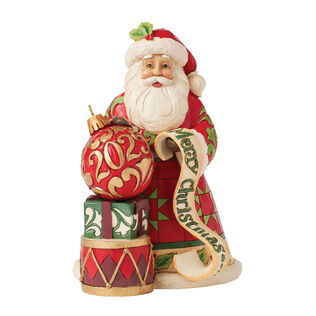 Jim Shore Heartwood Creek Santa Figurine With 2025 Dated Ornament, 7.5"