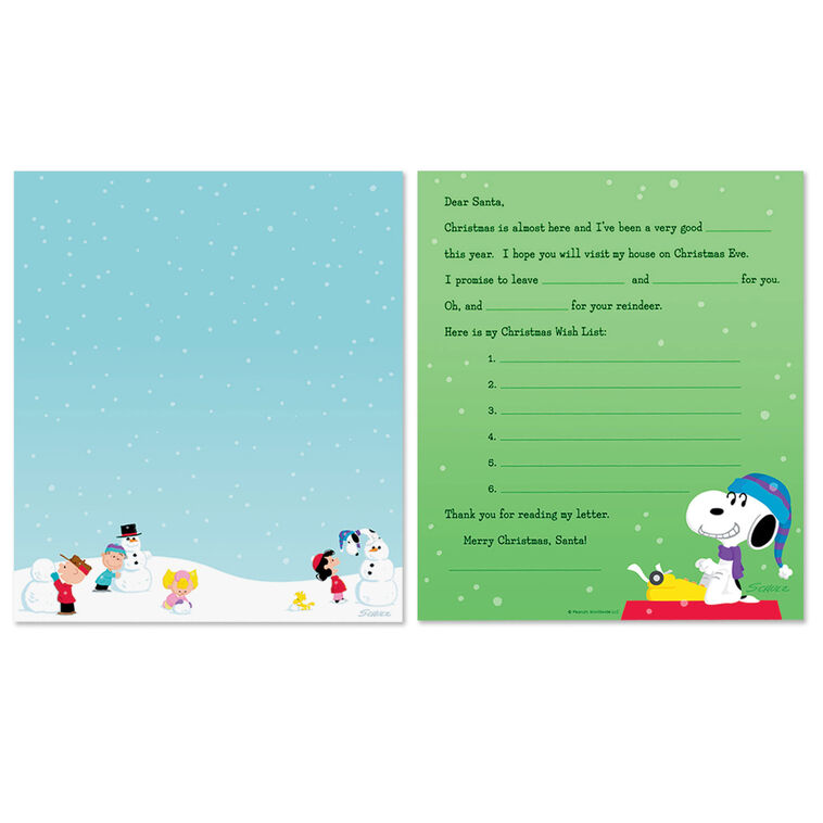 Peanuts® Letters to Santa Letter-Writing Kit, 2 Letters - Note Cards & Stationery | Hallmark peanuts-letters-to-santa-letter-writing-kit-2-letters-note-cards-stationery-hallmark