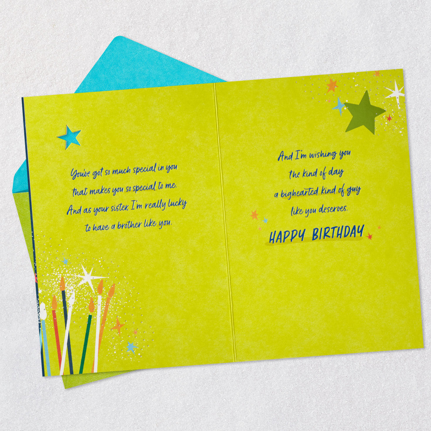 Wishes for a Bighearted Brother Birthday Card from Sister, , large image number 4