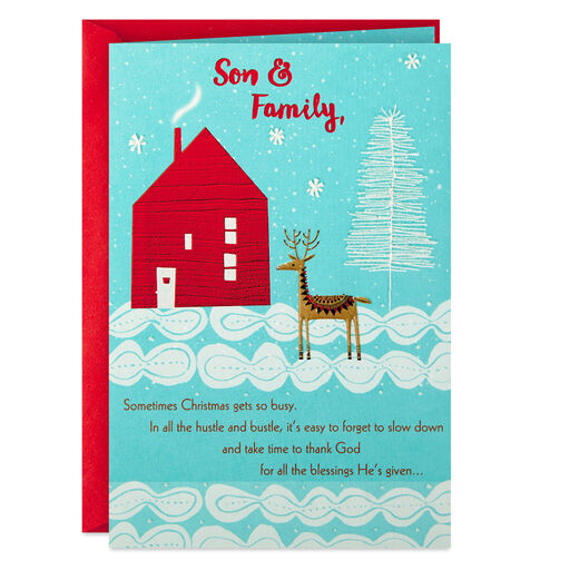 Blessings Like You Religious Christmas Card for Son and Family, 