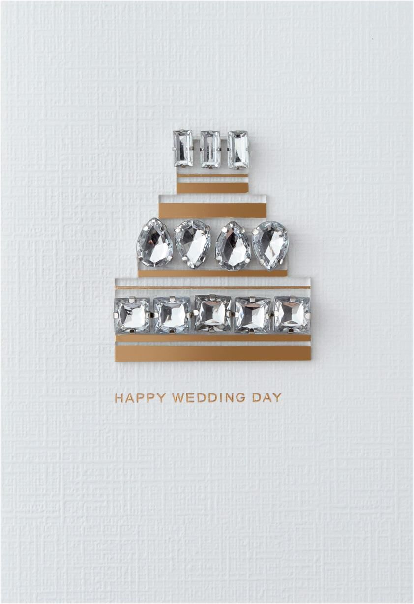 Bejeweled Cake Wedding Card