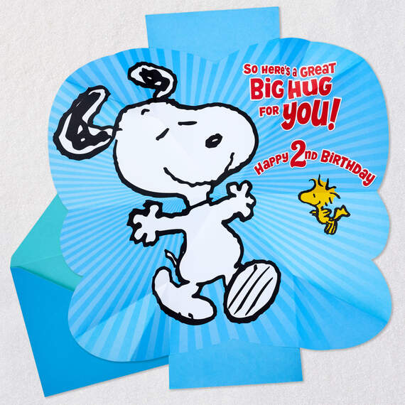 Peanuts® Snoopy and Woodstock Pop-Up Hug 2nd Birthday Card, , large image number 3