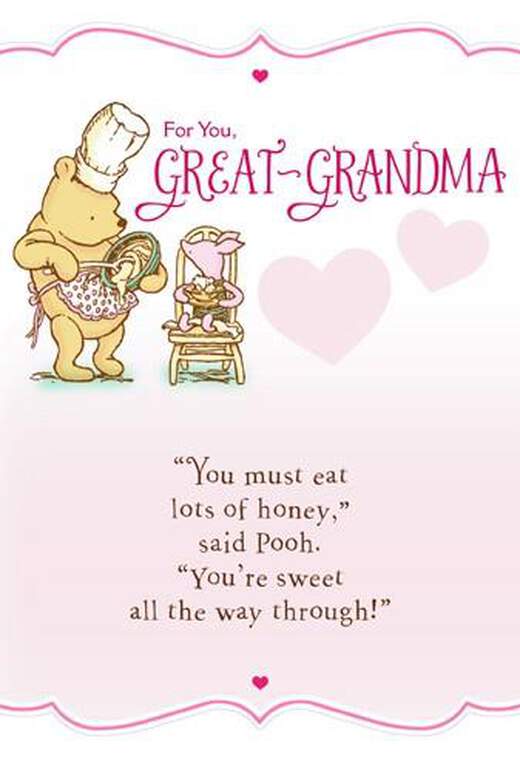 Pooh and Piglet Baking Great-Grandma Valentine's Card, , large image number 1