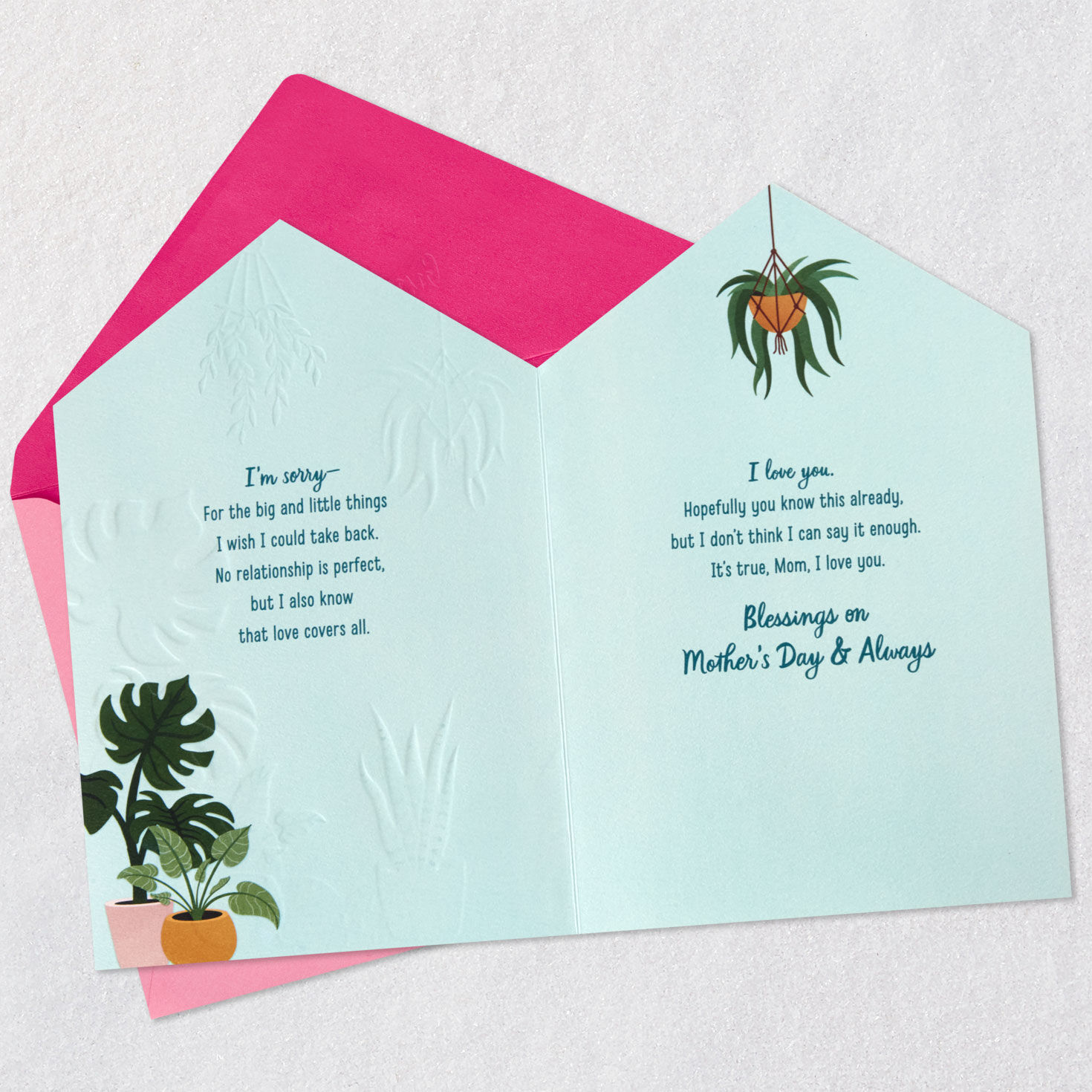 Plants in Greenhouse Mom Mother's Day Card open card with envelope image number 4