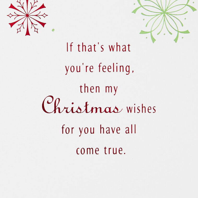 Modern Red and Green Snowflakes Christmas Card Sentiment image number 2