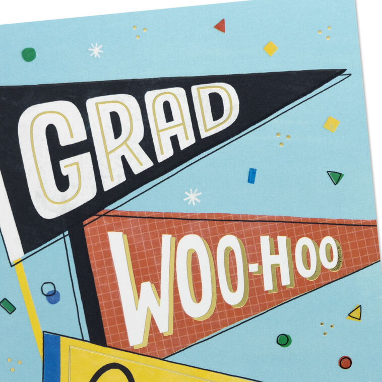 Pennants and Confetti Money-Holder Graduation Card Card Cover Detail image number 5