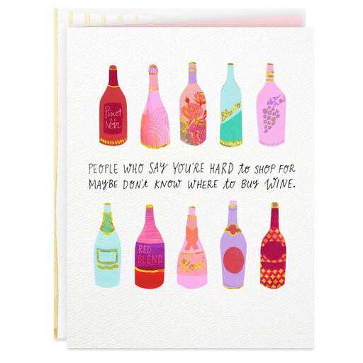 Wine Bottles Funny Birthday Card, 