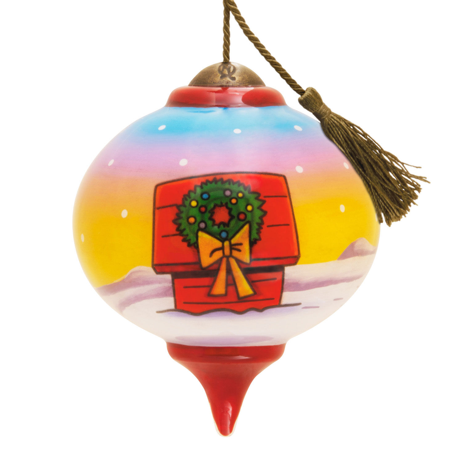 Peanuts® Ne'Qwa Art® Snoopy and Woodstock Hand-Painted Glass Hallmark Ornament for only USD 40.49 | Hallmark
