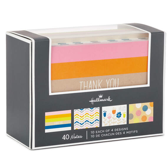 Assorted Kraft Blank Note Cards and Thank-You Notes, Box of 40
