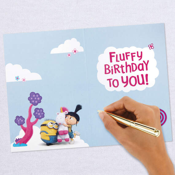 Despicable Me Fluffiness Is Happiness Unicorn Birthday Card, , large image number 6