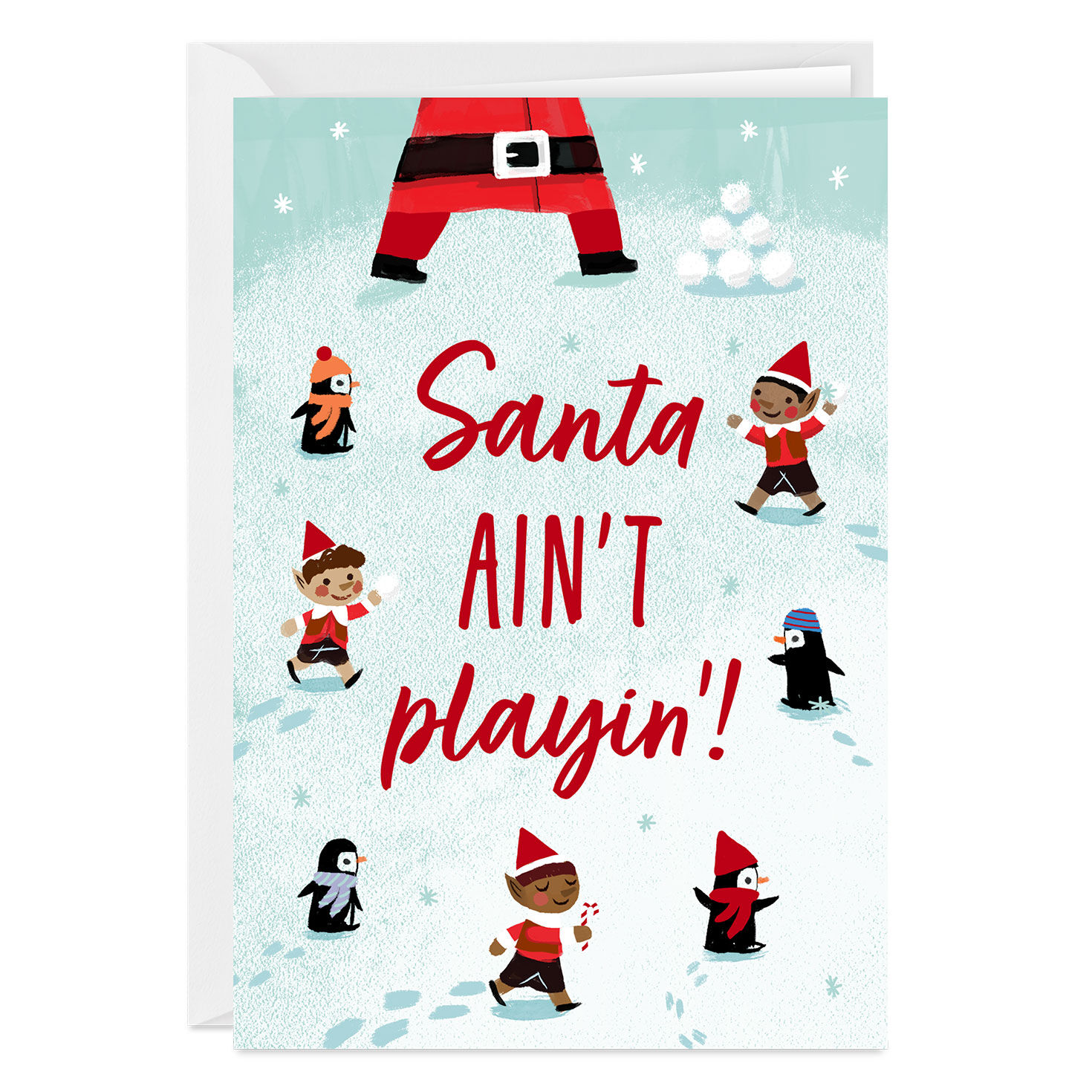 Santa's Sleighin' Custom Christmas Card