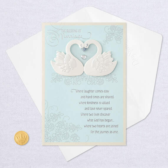 Two Hearts Joined for the Journey Religious Wedding Card, , large image number 6