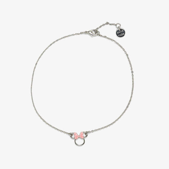 Pura Vida Minnie Mouse Charm Silver Anklet, , large image number 1