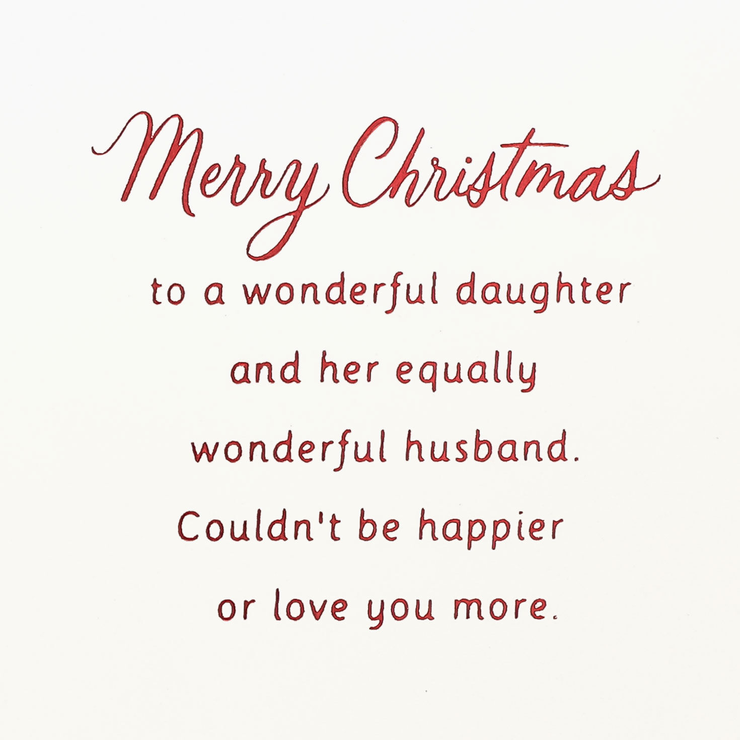 Snowflake on Red Christmas Card for Daughter and Son-in-Law Sentiment image number 2