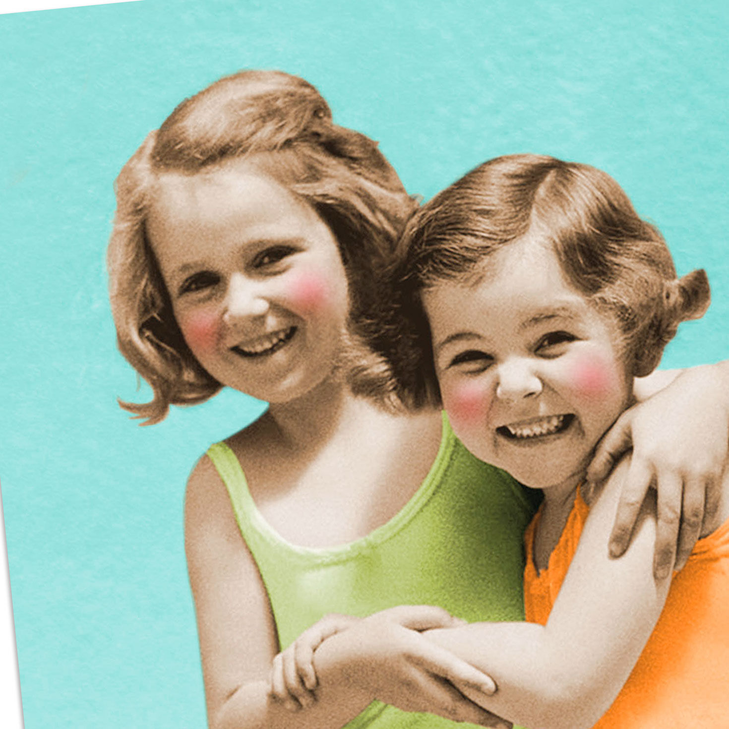 Retro Photo of Two Girls Friendship Card for Her  image number 4