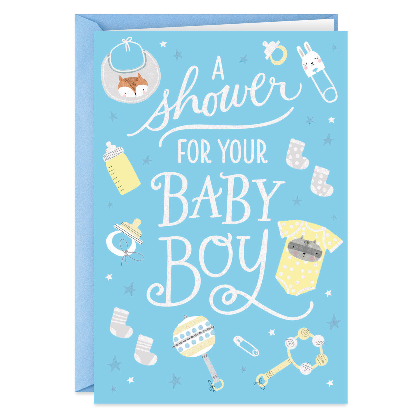 Baby Boy Shower Card Baby Boy Shower Card With Animals Stock Vektor