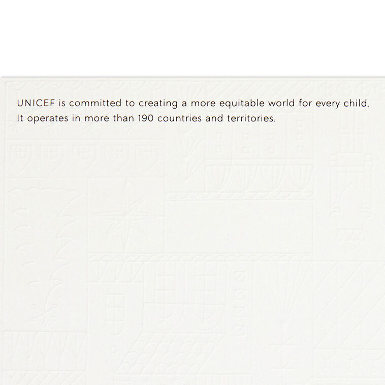 Village Tiles on Blue UNICEF Boxed Christmas Cards Sentiment image number 5