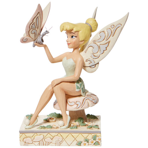 Jim Shore Disney White Woodland Tinker Bell Figurine, 5.9", 