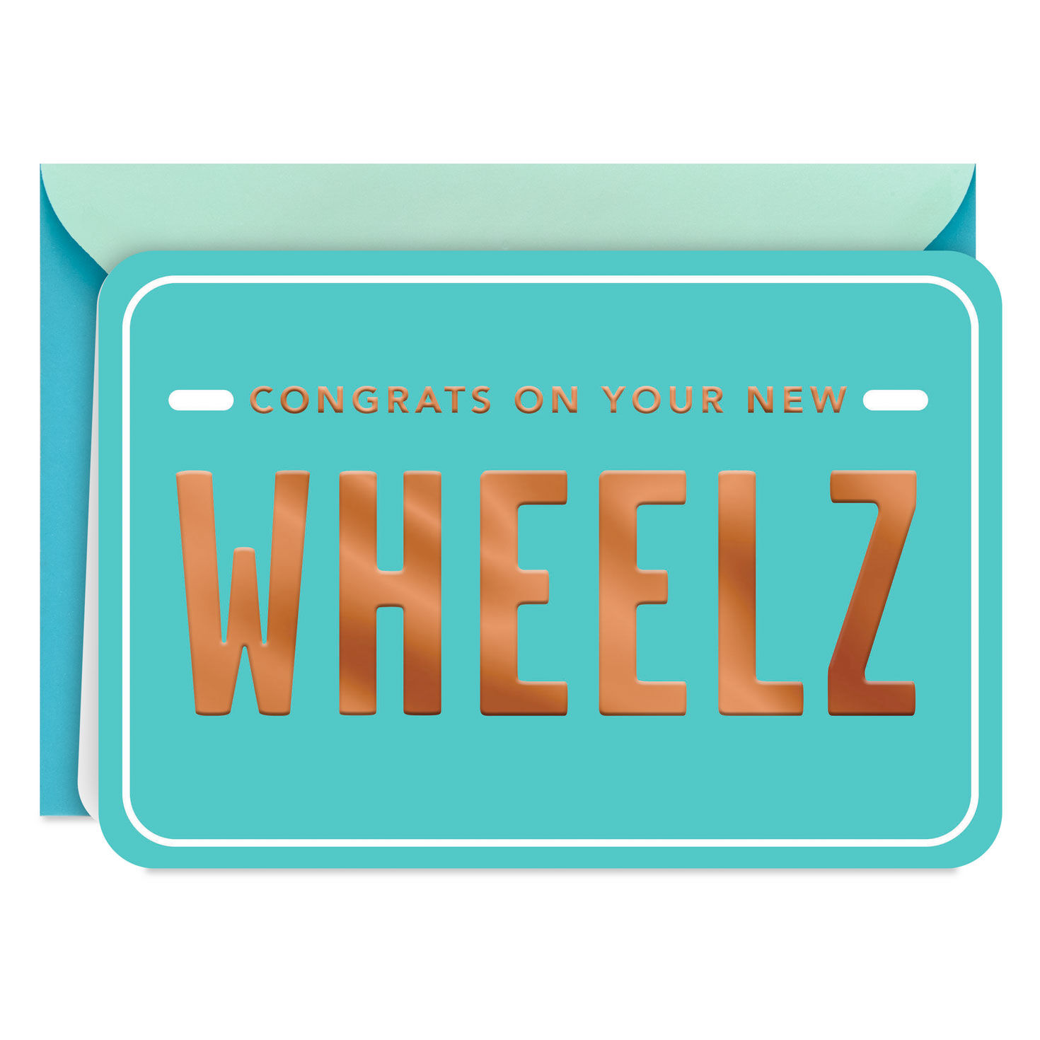 New Wheelz License Plate Congratulations Card