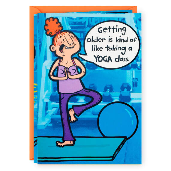 Yoga Fart Joke Funny Birthday Card, , large image number 1