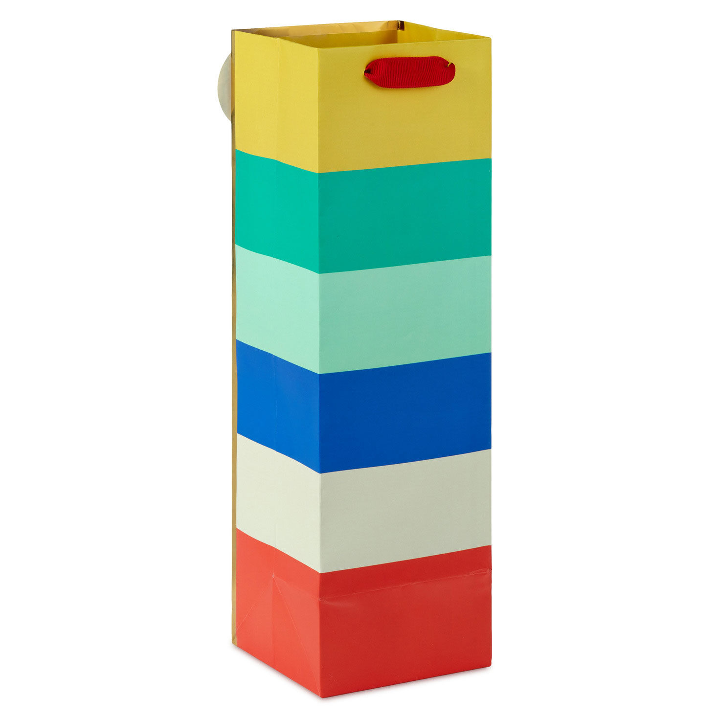 Cheers Colorful Stripe Wine Bottle Gift Bag Back image number 6