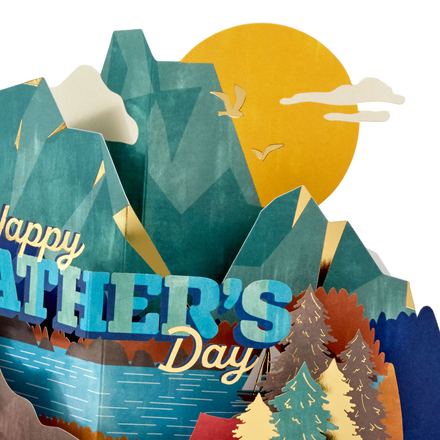 Mountain Adventures 3D Pop-Up Father's Day Card Card Front Detail image number 5