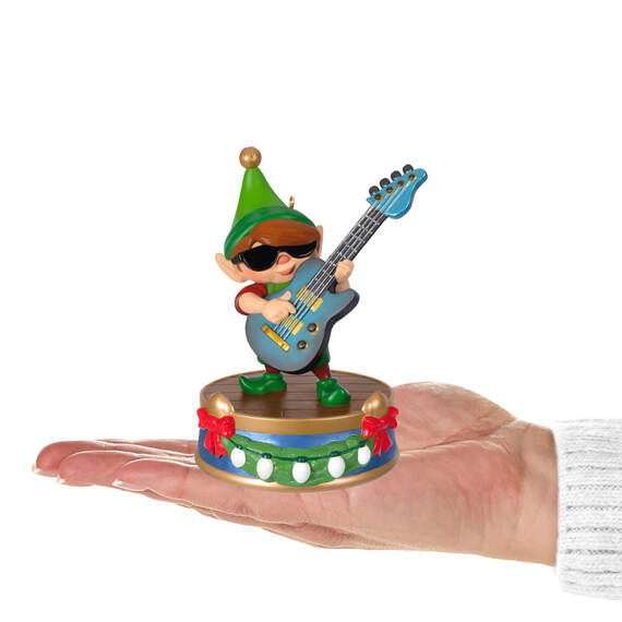 North Pole Tree Trimmers Band Collection Gil On Guitar Musical Ornament With Light, , large image number 4