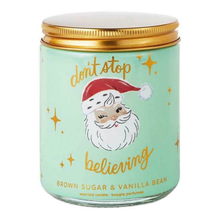 Don't Stop Believing Brown Sugar and Vanilla Bean Scented Jar Candle, 7 oz.