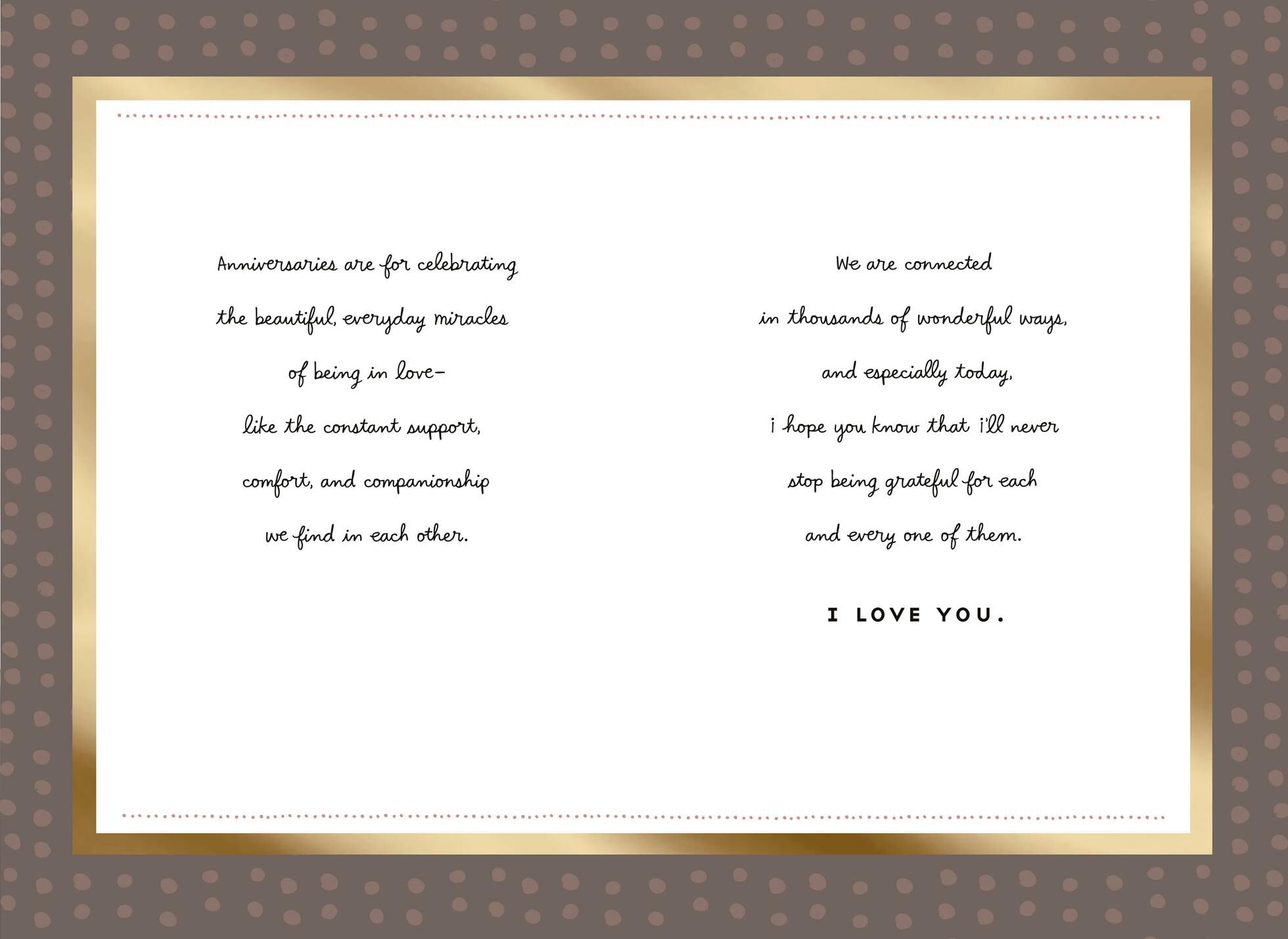 Connected in Thousands of Wonderful Ways Anniversary Card