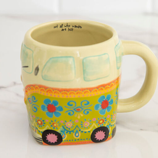 Natural Life Floral Van Sculpted Folk Mug, 16 oz., 