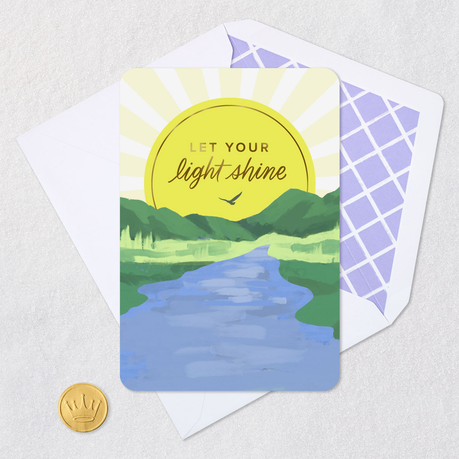 Sunny Landscape Encouragement Religious Card Card Front with Envelope and Gold Seal image number 5