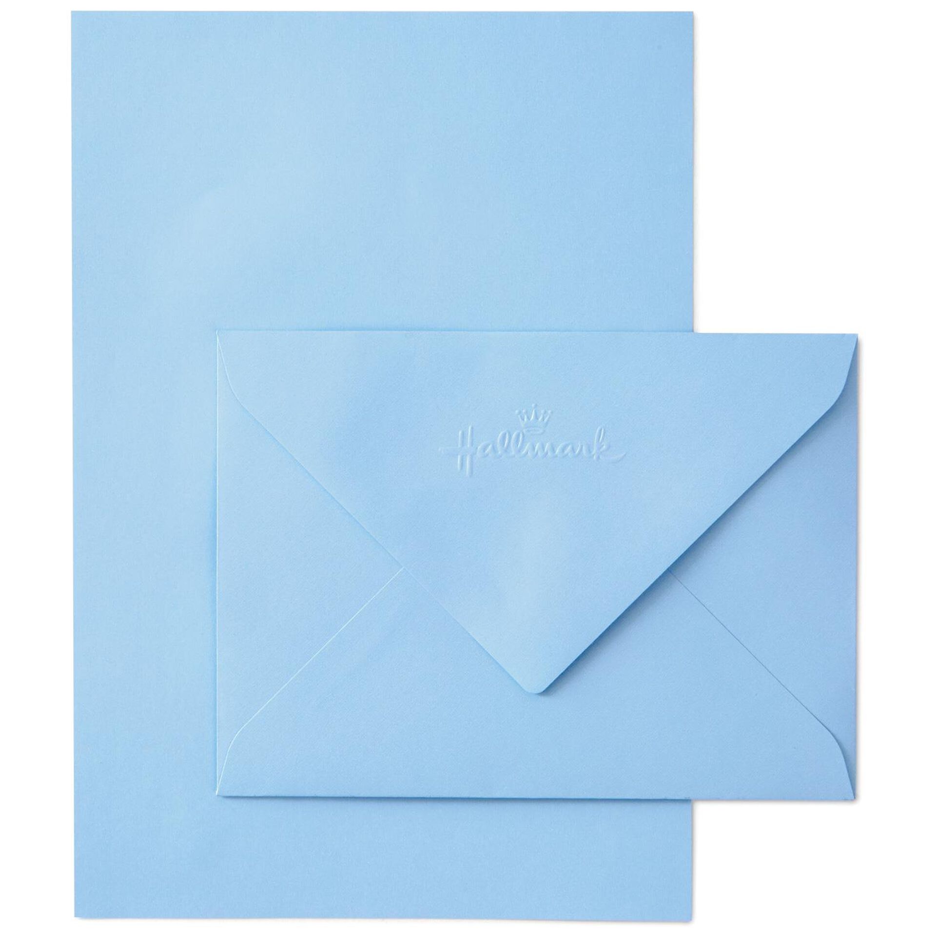 Blue Tones Paper And Envelopes Stationery Set Box Of 36 Designed Stationery Hallmark