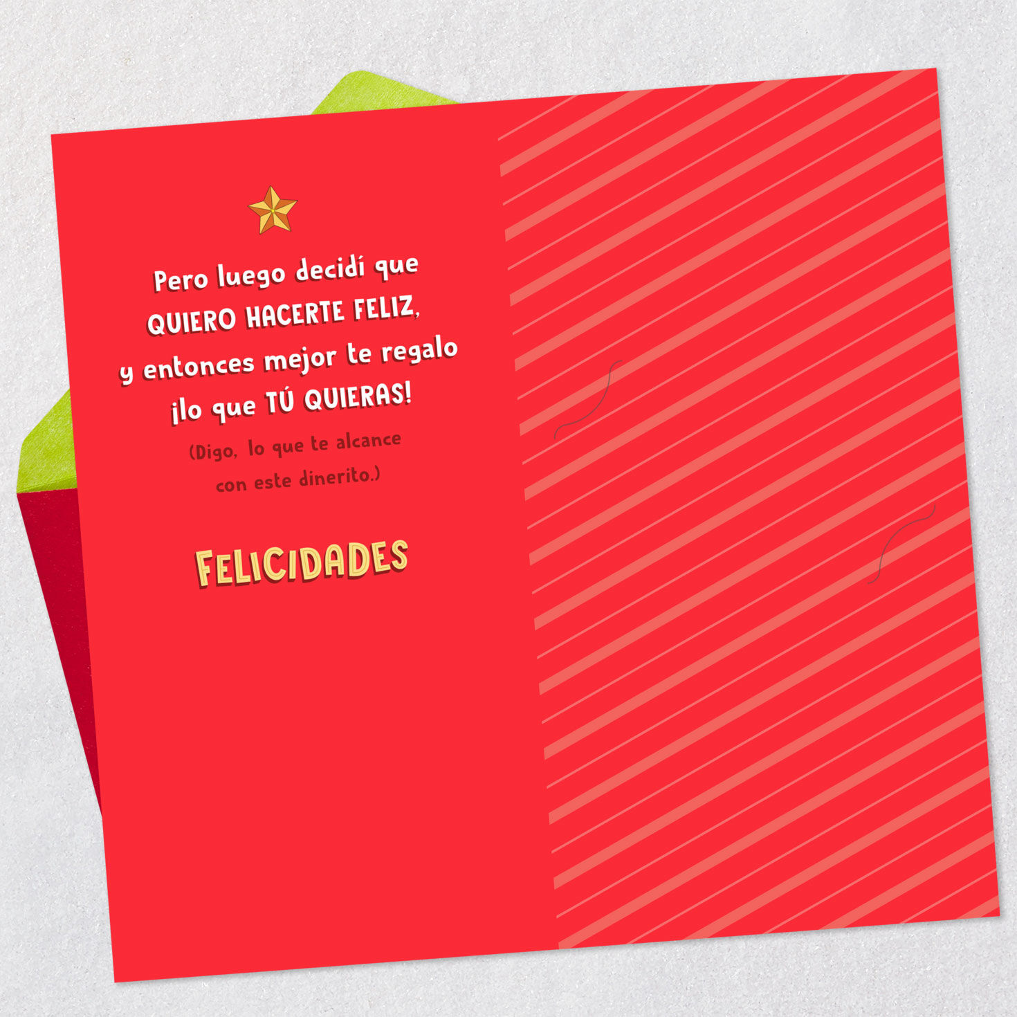 Bugs Bunny Green Gift Card Holder Christmas Card Open card with envelope image number 3