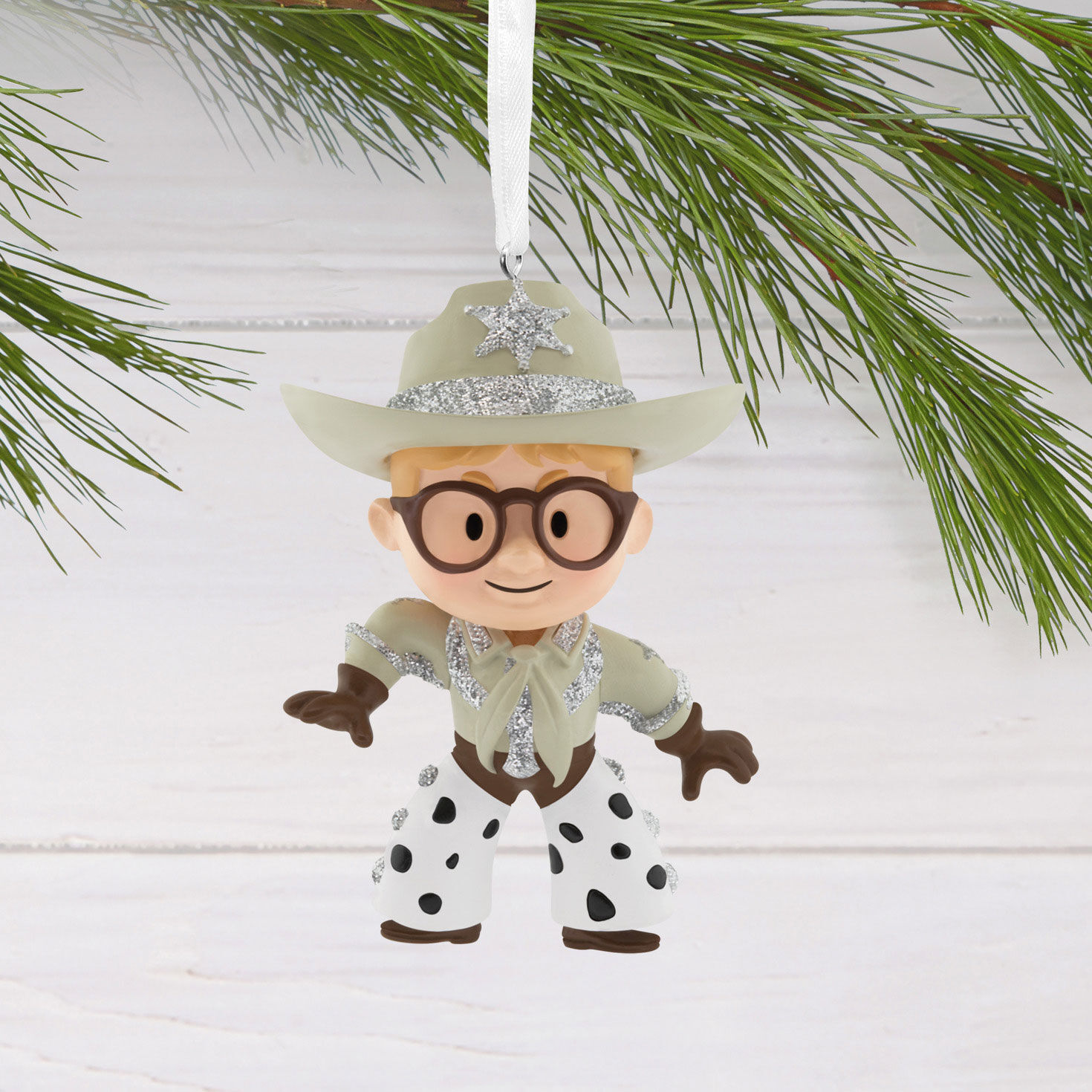 Cowboy Ralphie Parker Christmas Ornament hanging on tree image number 2