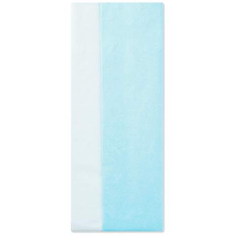 Solid Sky Blue and White 2-Pack Tissue Paper, 8 sheets, , large