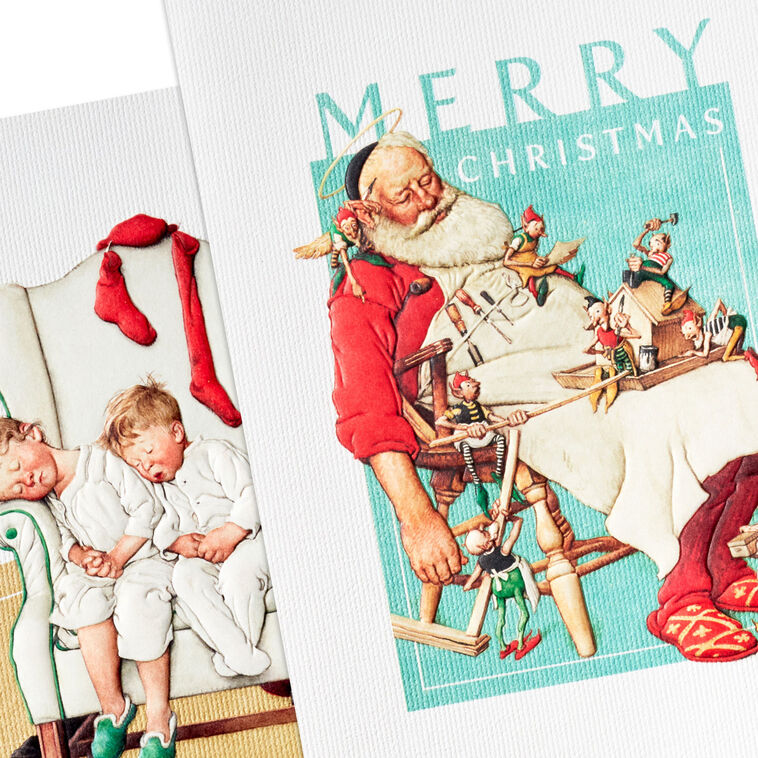 Norman Rockwell Artwork Assorted Boxed Christmas Cards Pack Of 40 norman-rockwell-artwork-assorted-boxed-christmas-cards-pack-of-40