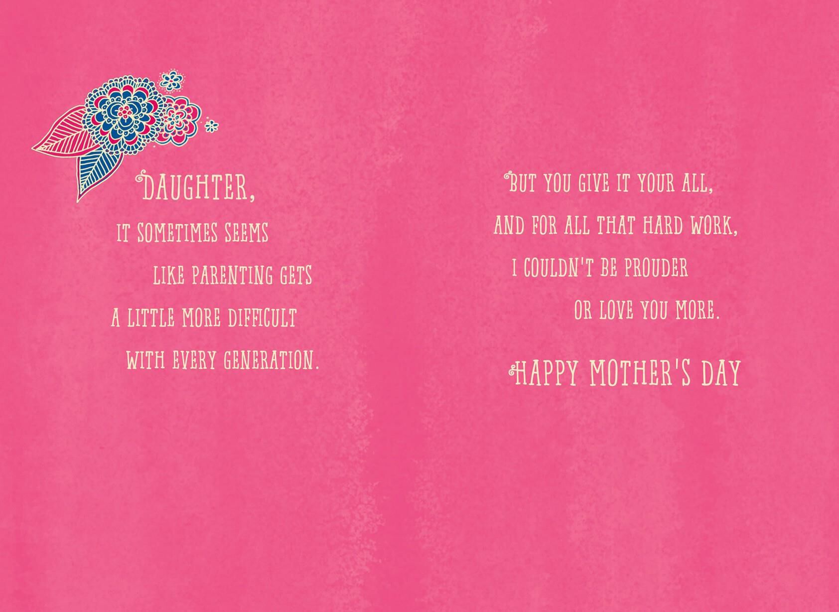 Proud of You, Daughter Mother's Day Card