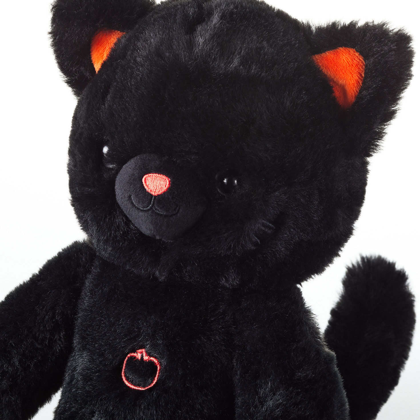 Black Cat Halloween Plush upclose detail face image number 3